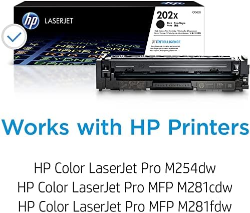 HP 202X | CF500X | טונר מחסנית | שחור | עובד עם HP LaserJet Pro M254, M281cdw, M281dw, M281fdw | תשואה גבוהה
